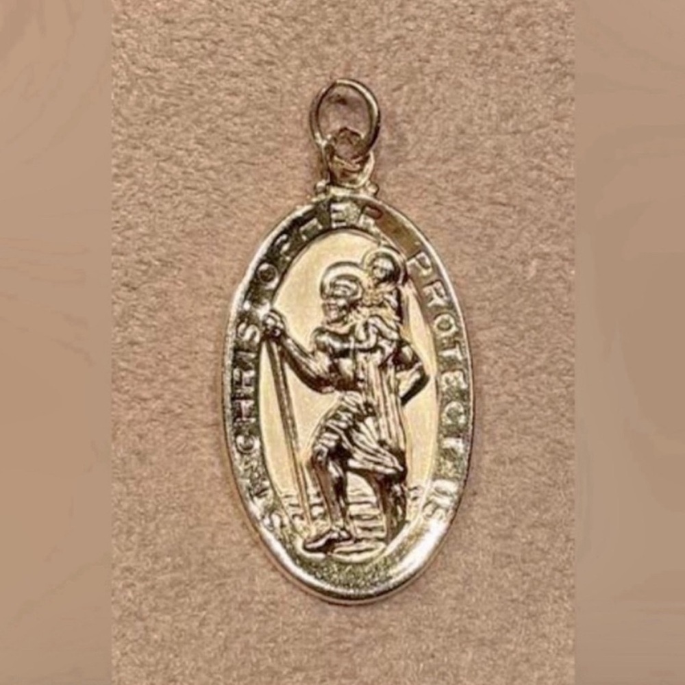 14k Gold Saint Christopher Pendant - Picture 1 of 4